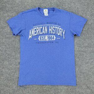 Smithsonian Institution Shirt Men's Small Blue NMAH Graphic Short Sleeve Adult S
